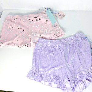 NWT Set of 2 Girls Pink Purple Pajama Shorts